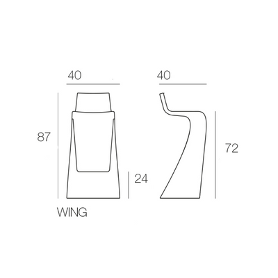 Chaise Haute Collection Wing Lumineuse Source d'Alimentation Batterie Vondom - 9