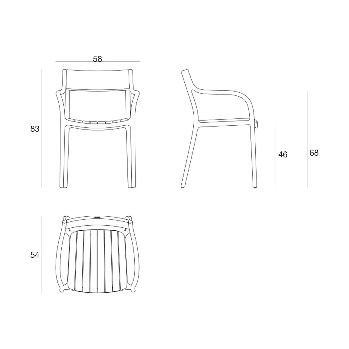 Chaise Jardin en Bois et Plastique - Collection Madison Vondom