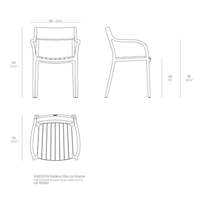 Chaise Jardin en Bois et Plastique - Collection Madison Vondom
