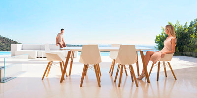 Chaise Moderne Pied en Bois Accoudoirs Avec - Collection FAZ Wood Vondom