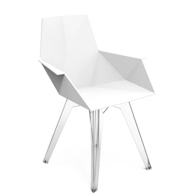 Chaise Pied Transparent Accoudoirs Avec Couleur Blanc - FAZ Collection Faz Cosy Vondom