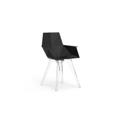 Chaise Pied Transparent Accoudoirs Avec Couleur Noir - FAZ Collection Faz Cosy Vondom