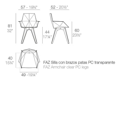 Chaise Pied Transparent Accoudoirs Avec - FAZ Collection Faz Cosy Vondom