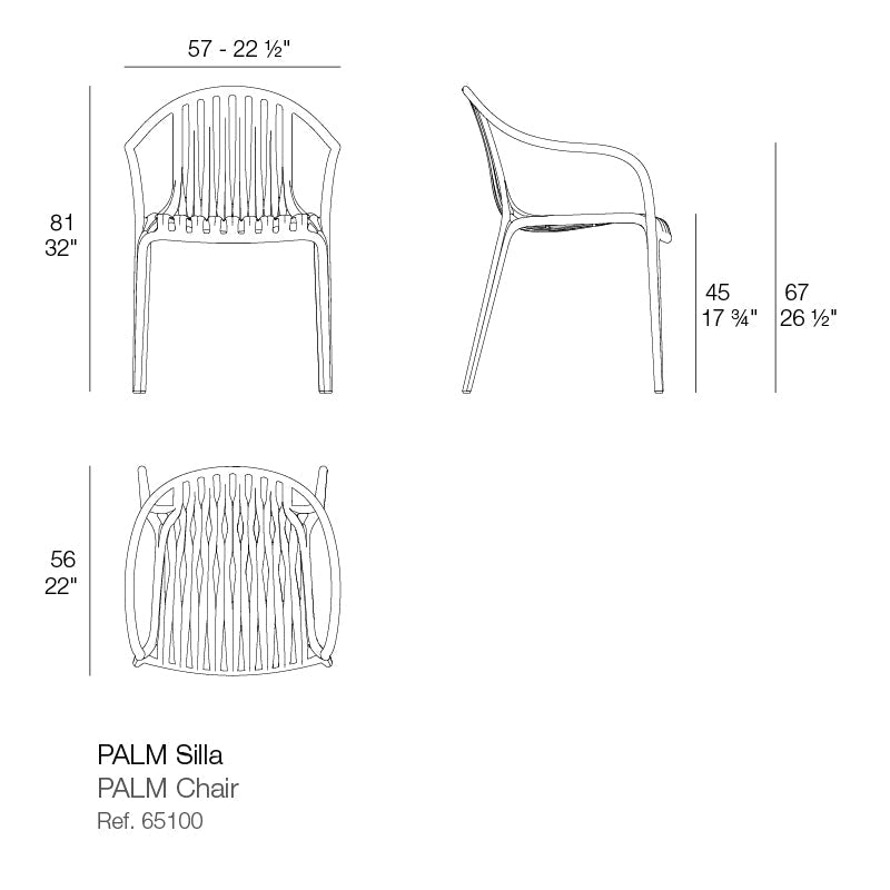 Chaise Plastique Verte Palm Vondom Collection Pal