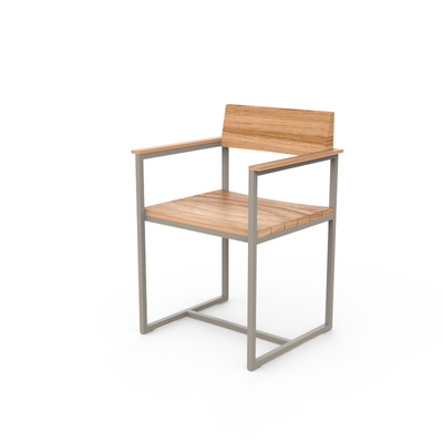 Chaises de Jardin en Bois de Teck Couleur Aluminium écru Couleur bois Bois de teck naturel Collection Vineyard Vondom