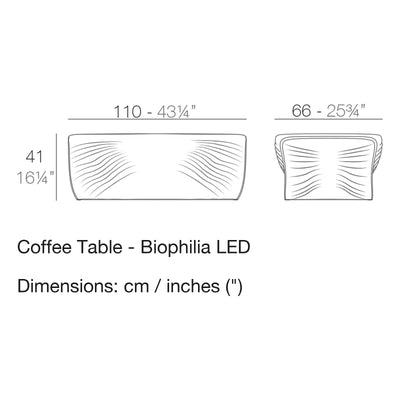 Dimension drawing Coffee Table - Biophilia LED