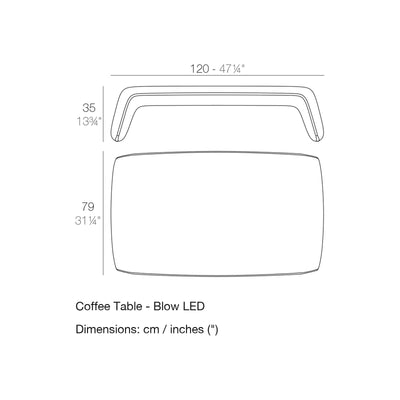 Dimension drawing Coffee Table - Blow LED