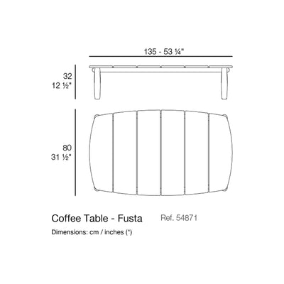 Dimension drawing Coffee Table - Fusta