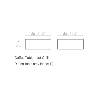 Dimension drawing Coffee Table - Jut Chill