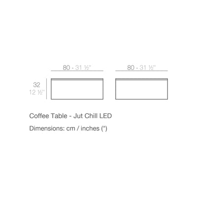 Dimension drawing Coffee Table - Jut Chill LED