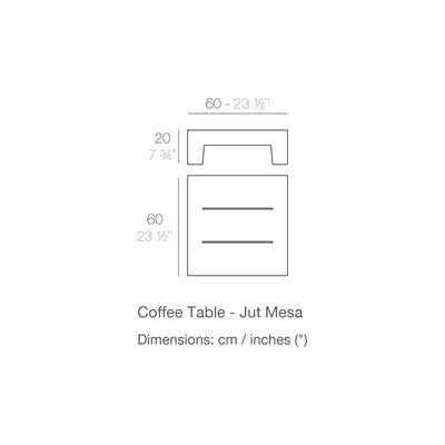 Dimension drawing Coffee Table - Jut Mesa