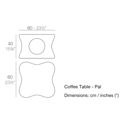 Dimension drawing Coffee Table - Pal