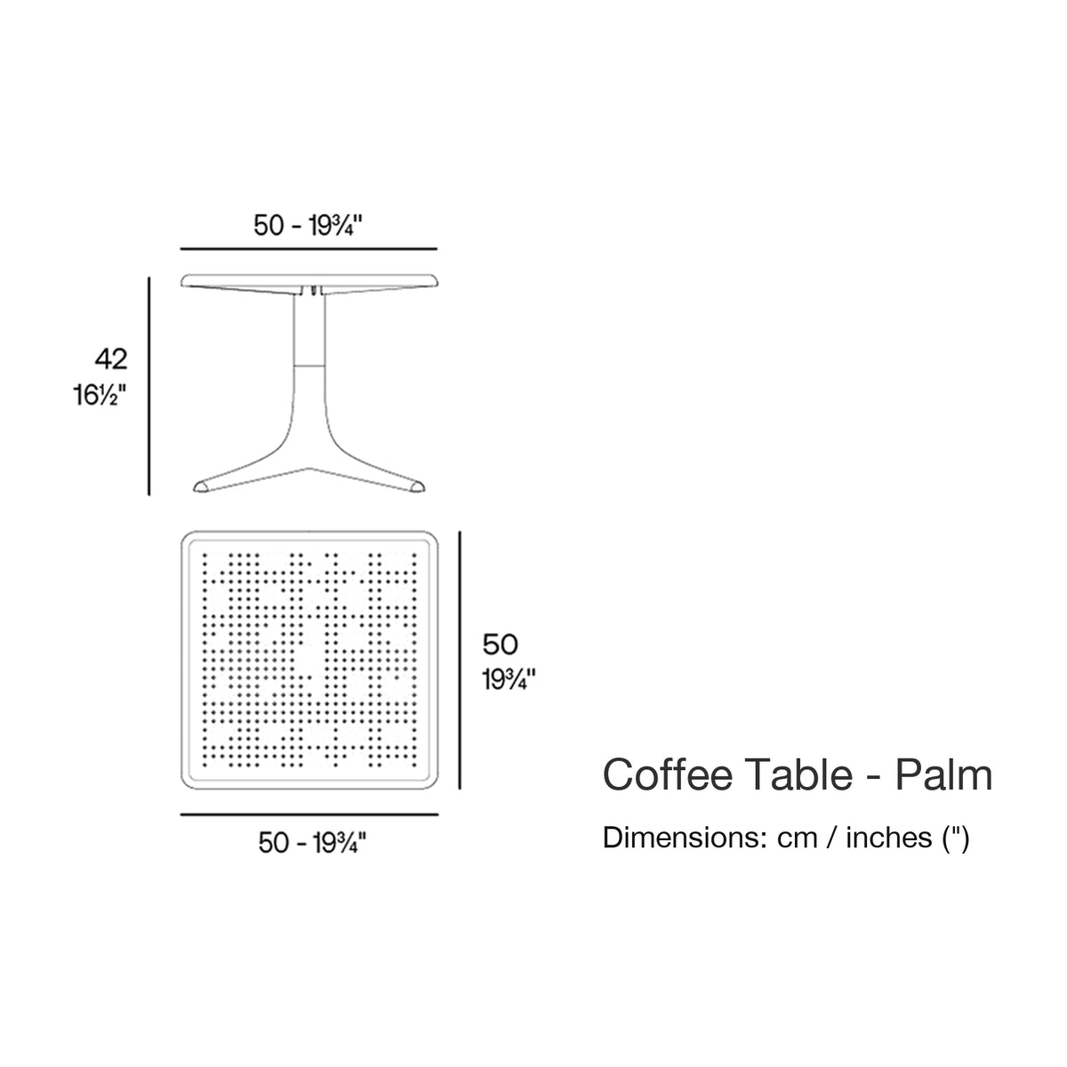 Dimension drawing Coffee Table - Palm