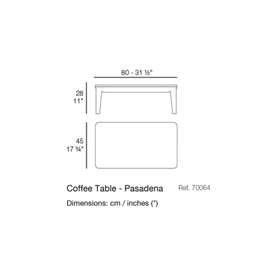 Dimension drawing Coffee Table - Pasadena