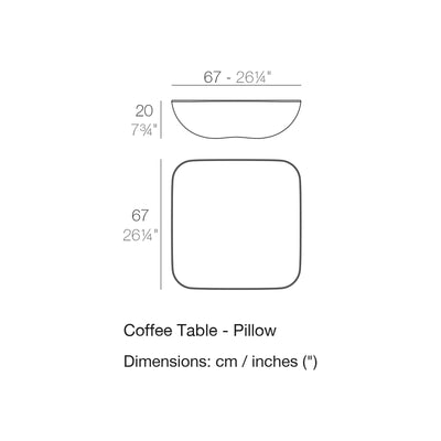 Dimension drawing Coffee Table - Pillow