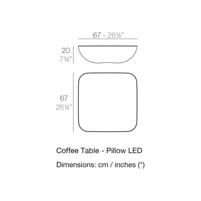 Dimension drawing Coffee Table - Pillow LED