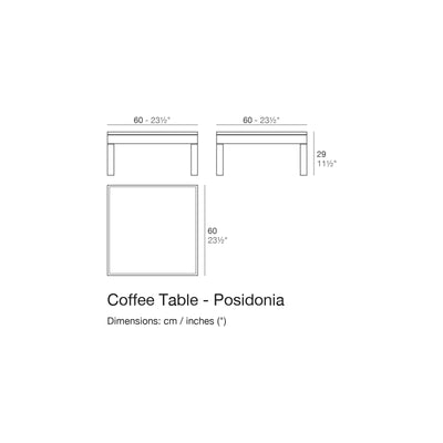 Dimension drawing Coffee Table - Posidonia