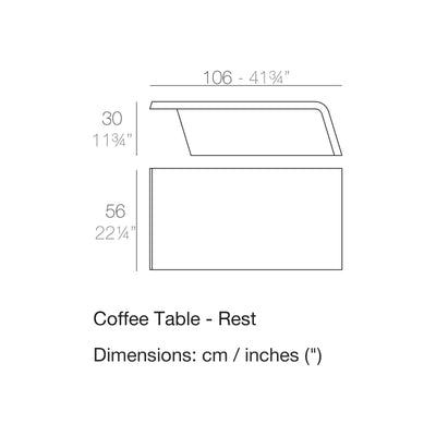 Dimension drawing Coffee Table - Rest