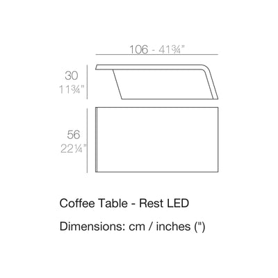 Dimension drawing Coffee Table - Rest LED