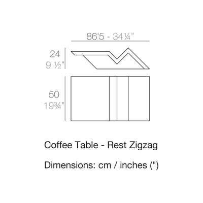 Dimension drawing Coffee Table - Rest Zigzag