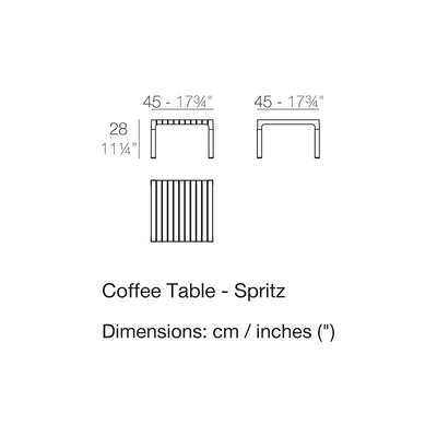 Dimension drawing Coffee Table - Spritz