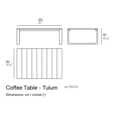 Dimension drawing Coffee Table - Tulum