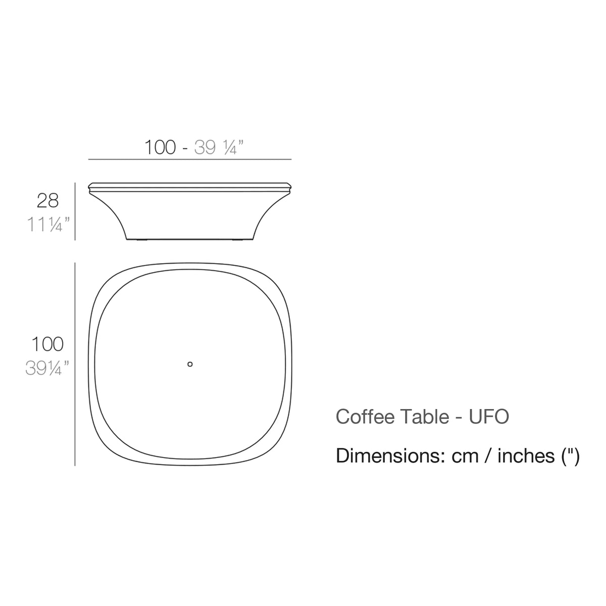 Dimension drawing Coffee Table - UFO