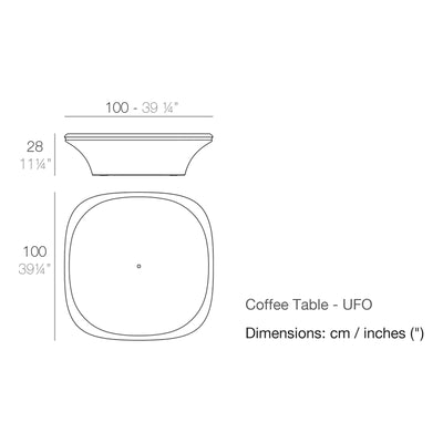 Dimension drawing Coffee Table - UFO
