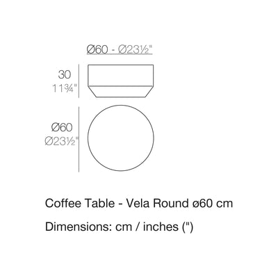 Dimension drawing Coffee Table - Vela Round ø60 cm
