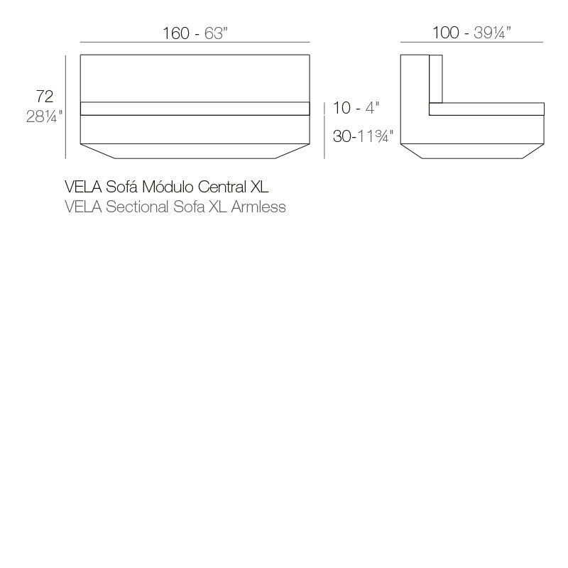 Collection Vela Module Central Taille 100x100x72 cm Vondom - 2