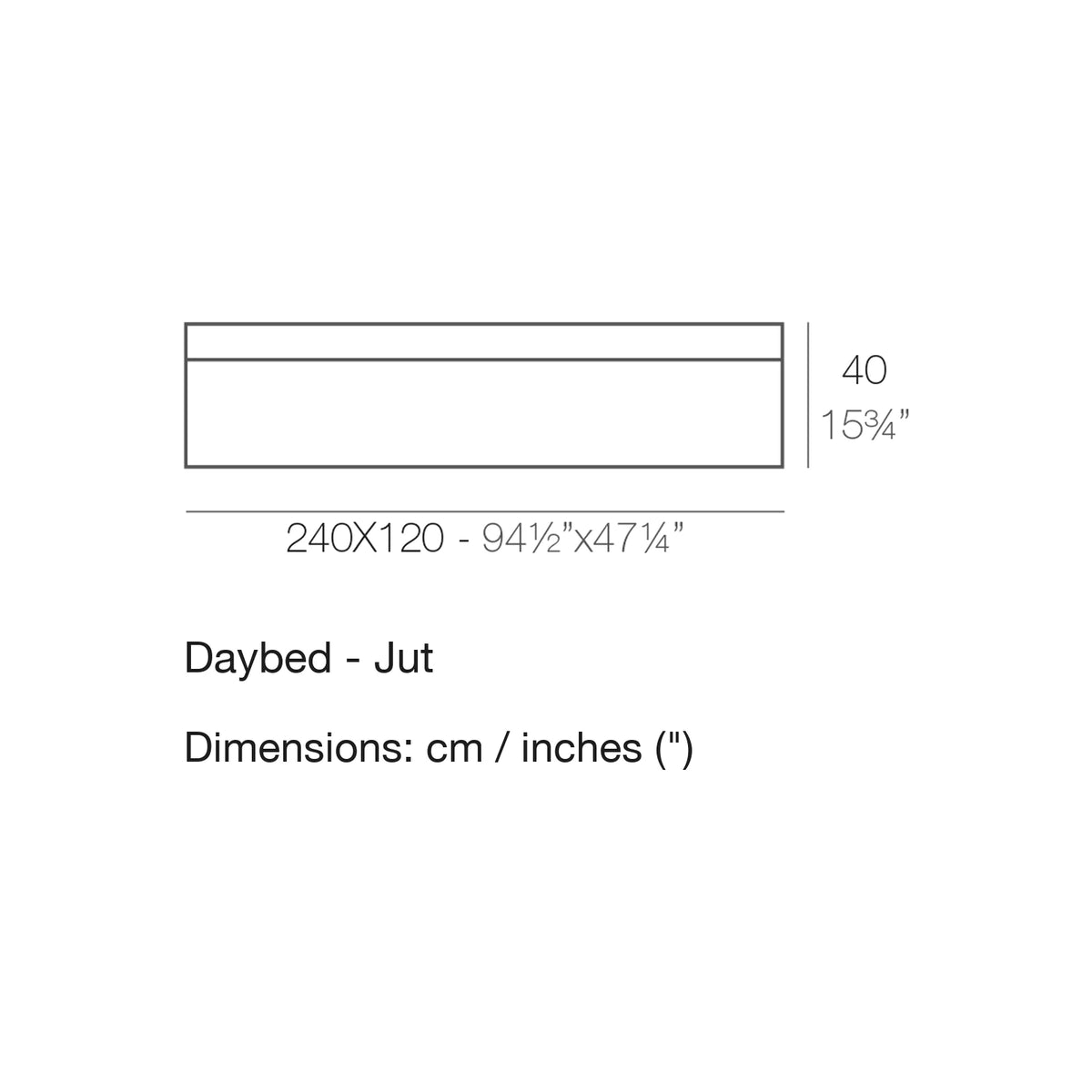 Dimension drawing Daybed - Jut