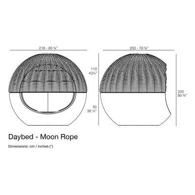 Dimension drawing Daybed - Moon Rope