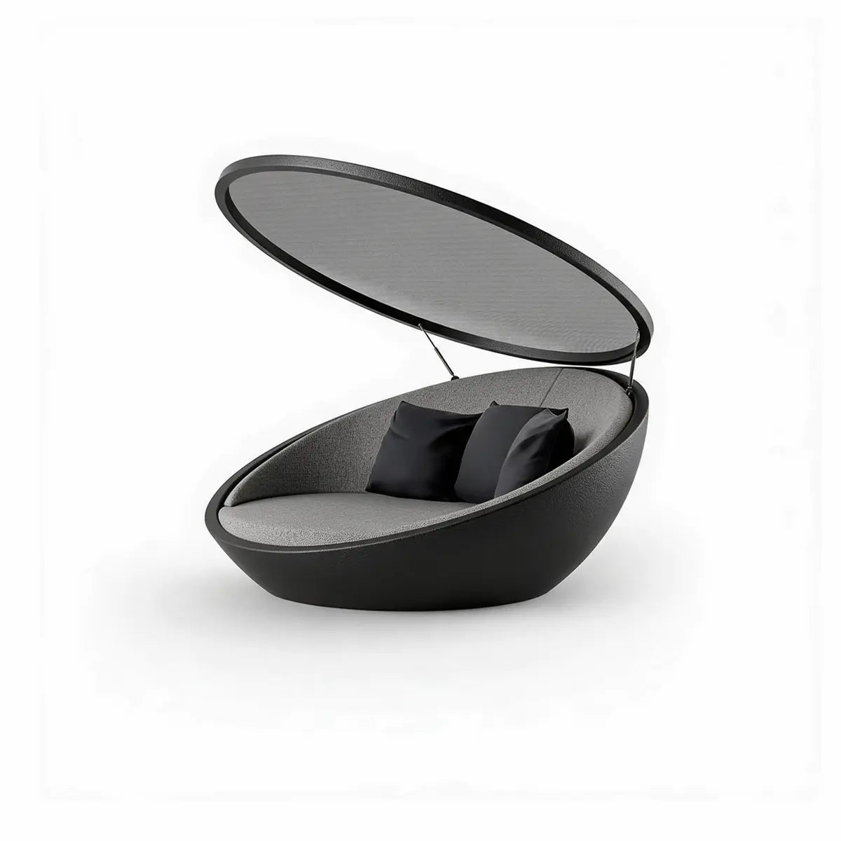 Lit de Jardin Rond Couvert Couleur structure Noir - Collection ULM Vondom
