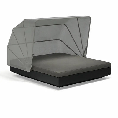 Lit de Jardin avec Parasol Couleur structure Noir - Collection Vela Vondom