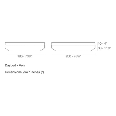 Dimension drawing Daybed - Vela