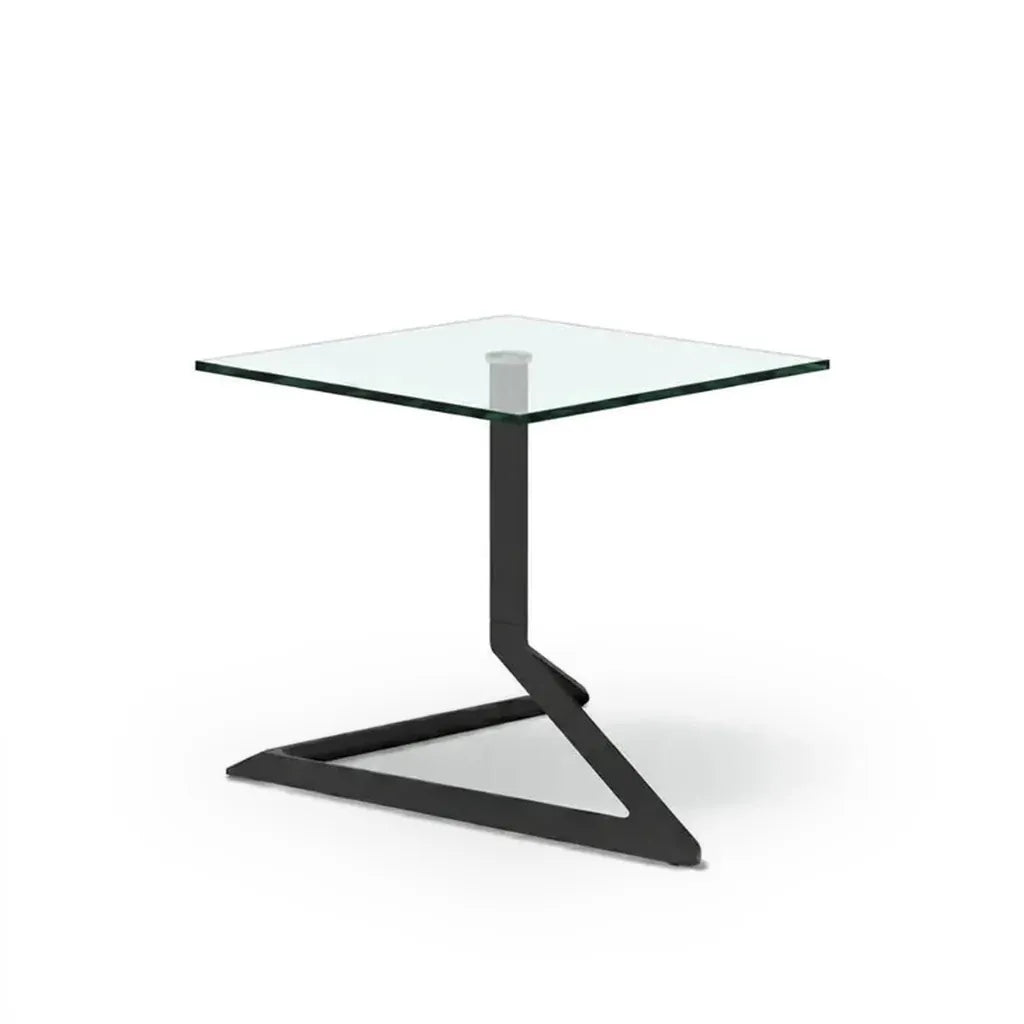 Table basse Delta carrée, socle aluminium noir