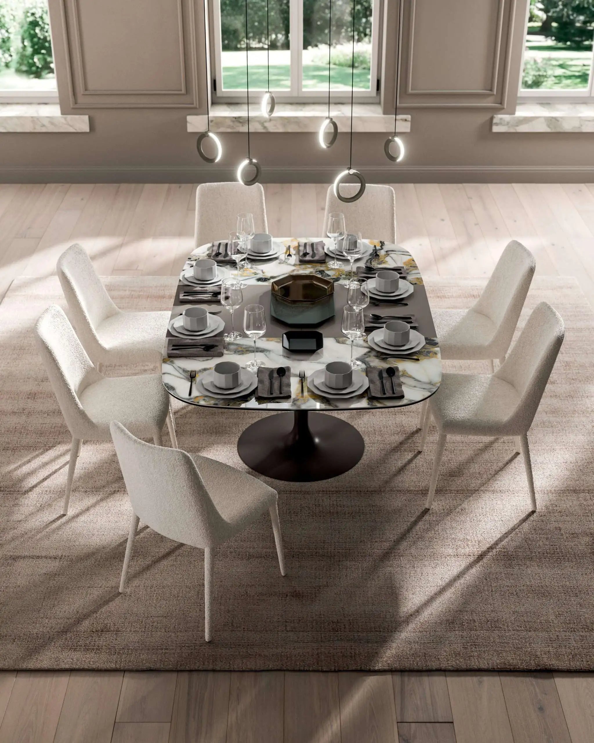 table carrée extensible avec pied central