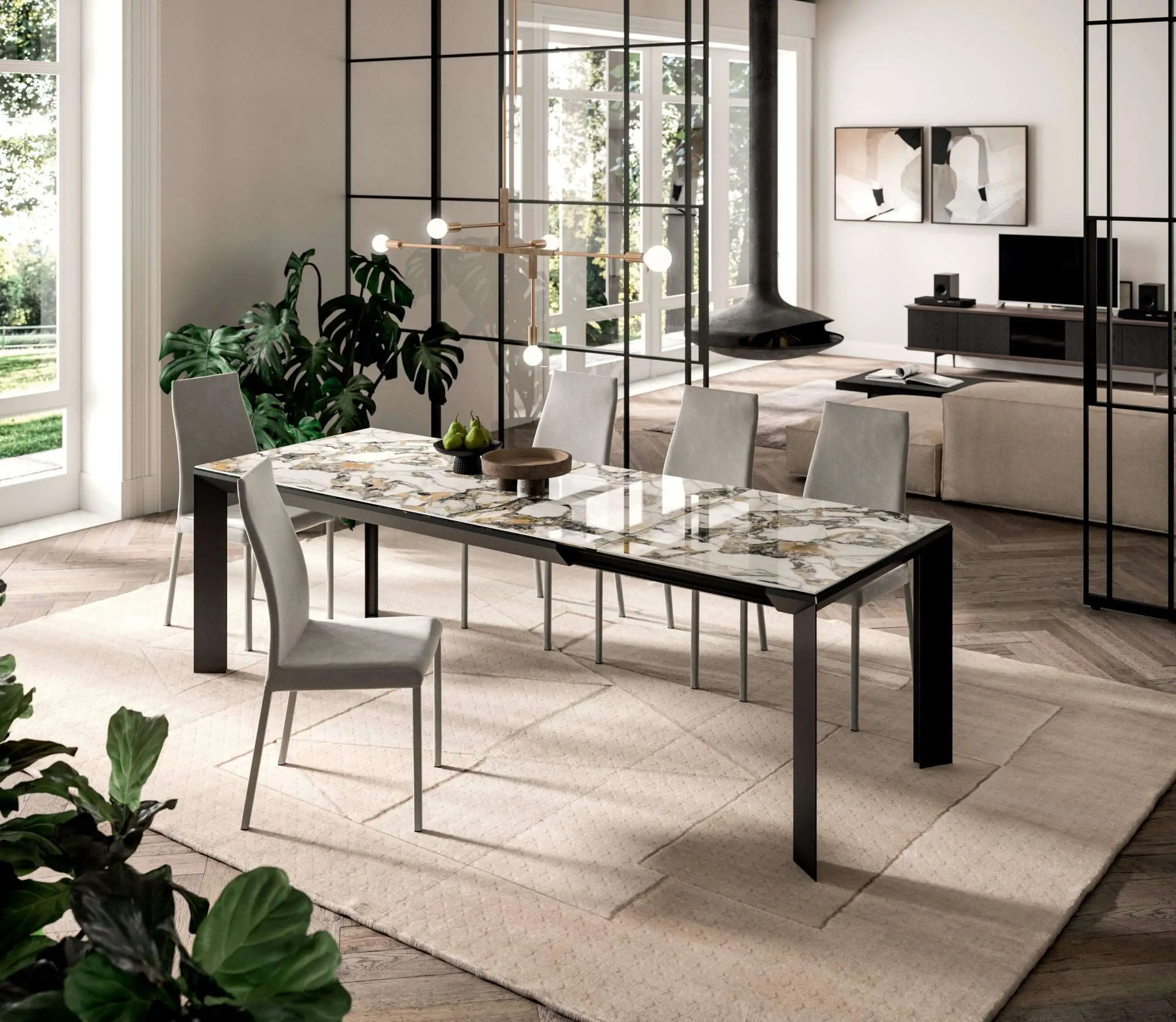 table rectangulaire extensible 12 personnes