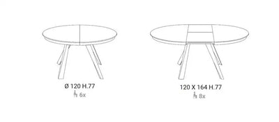 table ronde extensible marbre