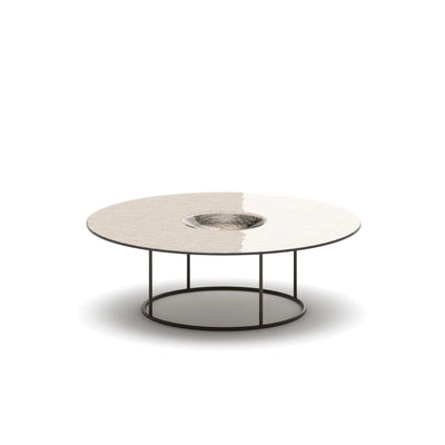 table basse ronde pied central metal
