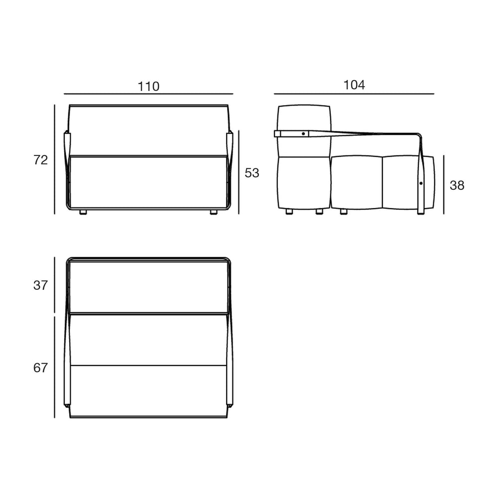 Schema delle dimensioni, Poltrona - Tablet