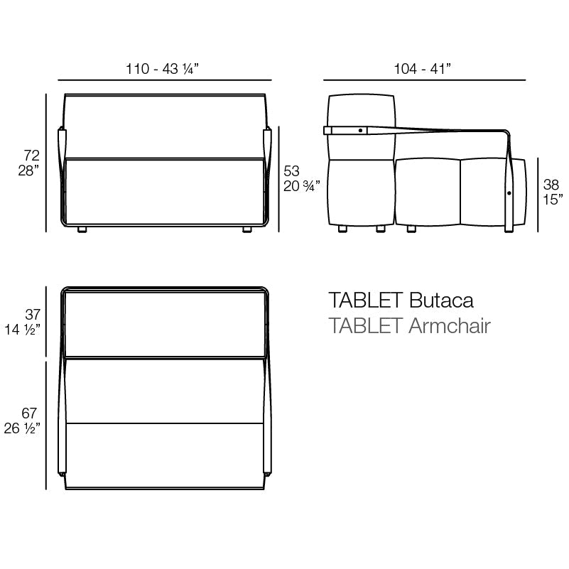 Fauteuil Bas de Jardin avec Accoudoir Très Confortable - Collection Tablet Vondom - 3