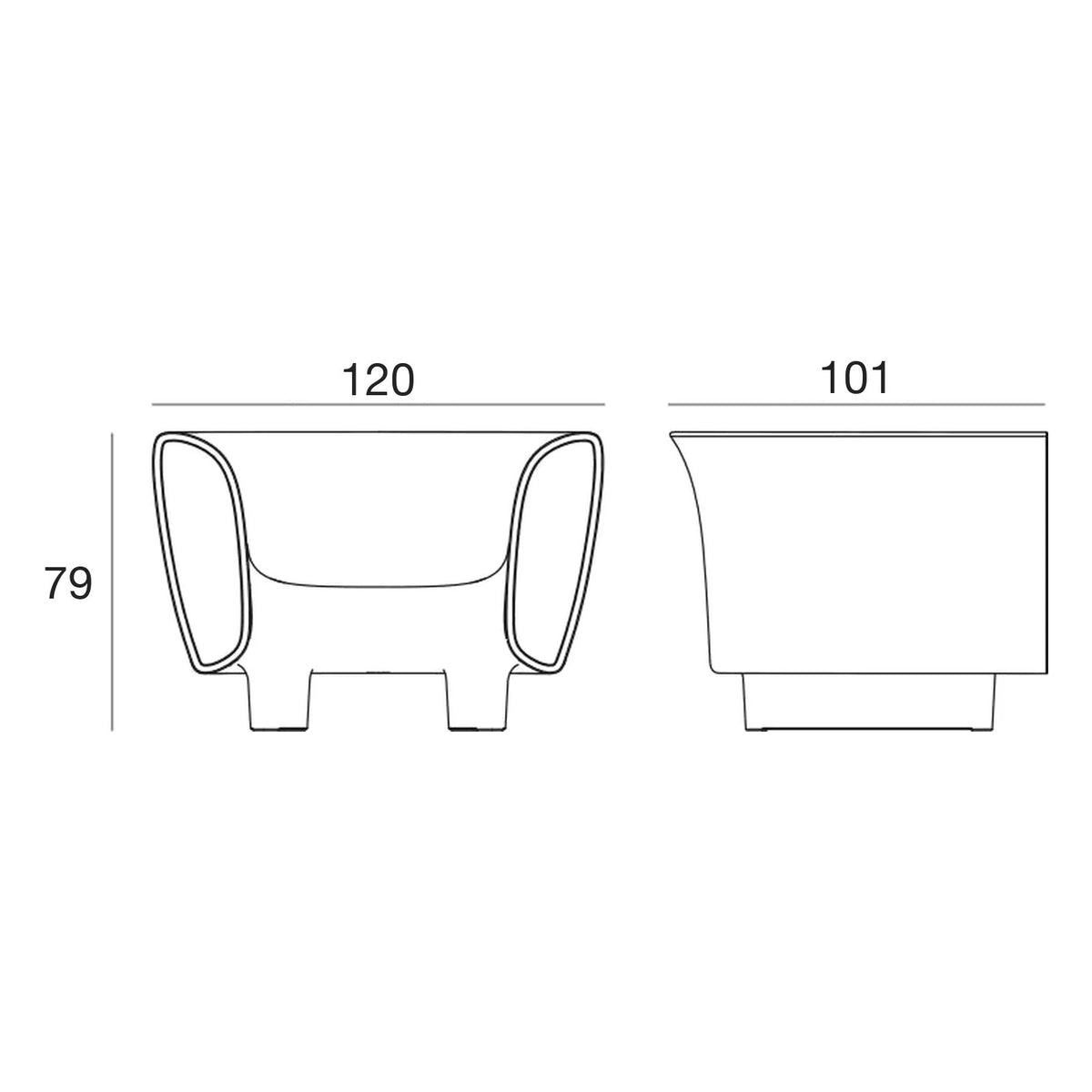 Fauteuil Coque Plastique Design - Collection Bum-Bum Vondom