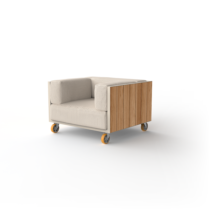 Fauteuil de Jardin Design en Bois Finition panneau Bois de teck naturel - Collection Vineyard Vondom - 2