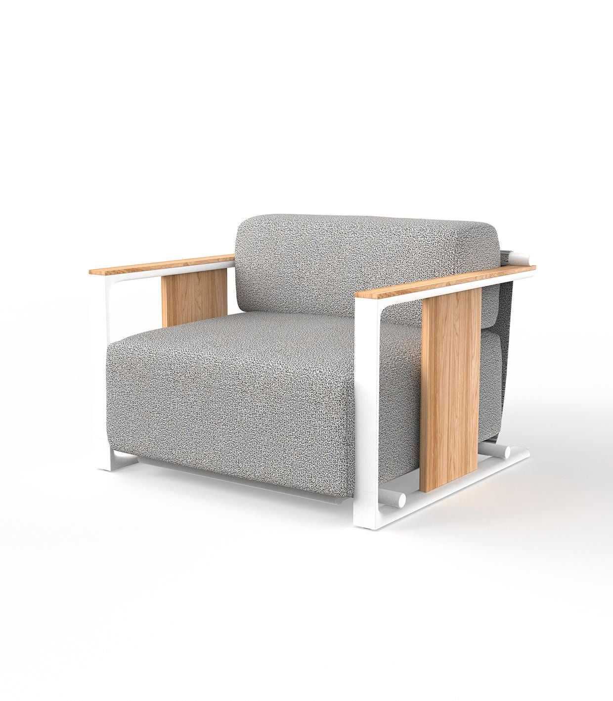 Fauteuil Jardin Collection Tulum Couleur structure Aluminium blanc Couleur bois Bois de teck naturel Vondom
