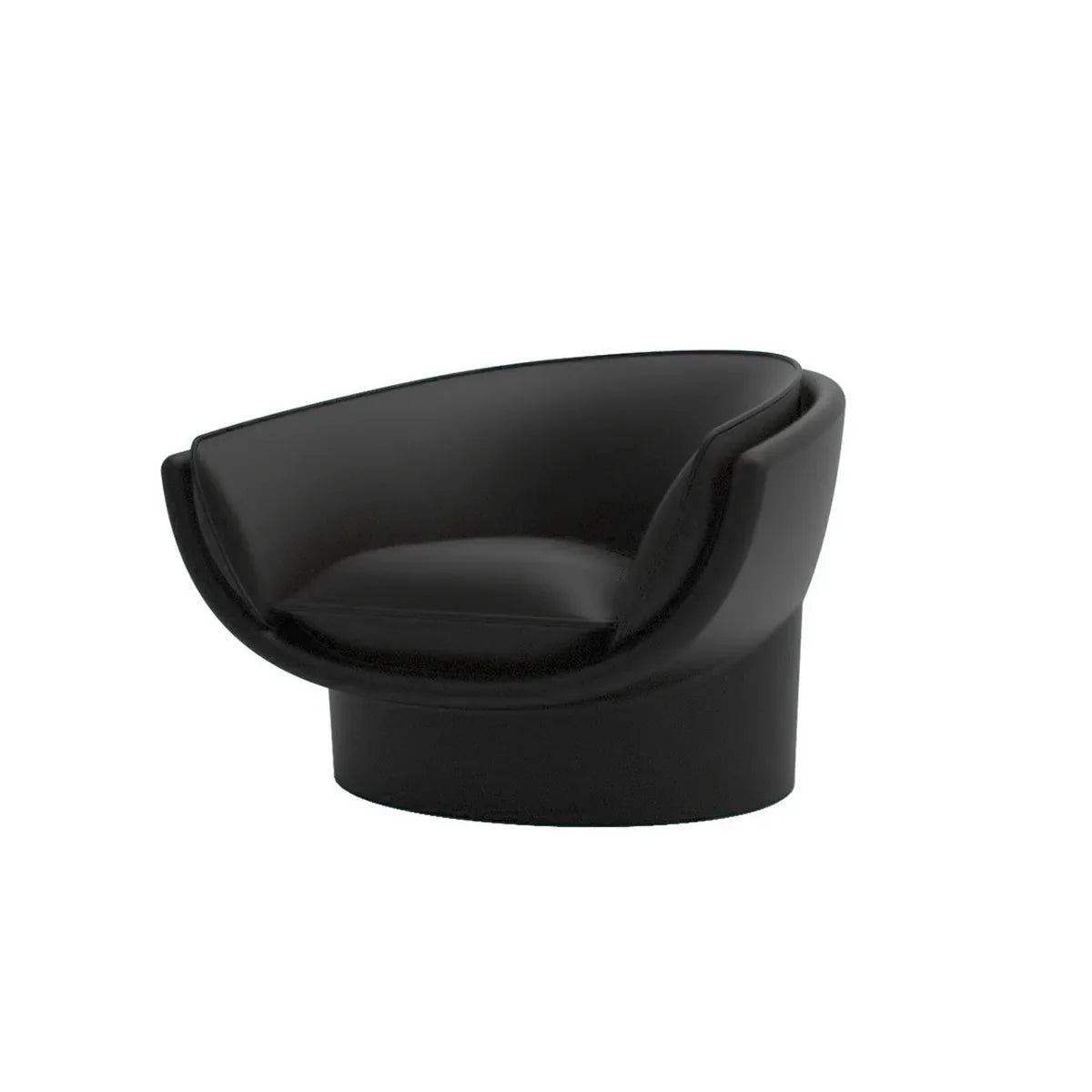 Fauteuil de Jardin Confortable en Plastique Couleur structure Noir - Collection Luna Vondom