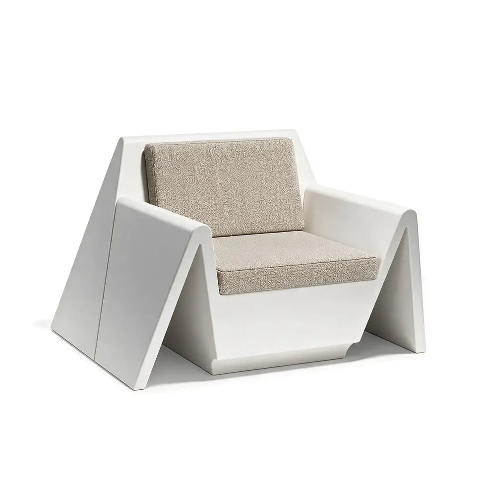Fauteuil Salon de Jardin Plastique Couleur structure Blanc - Collection Rest Vondom