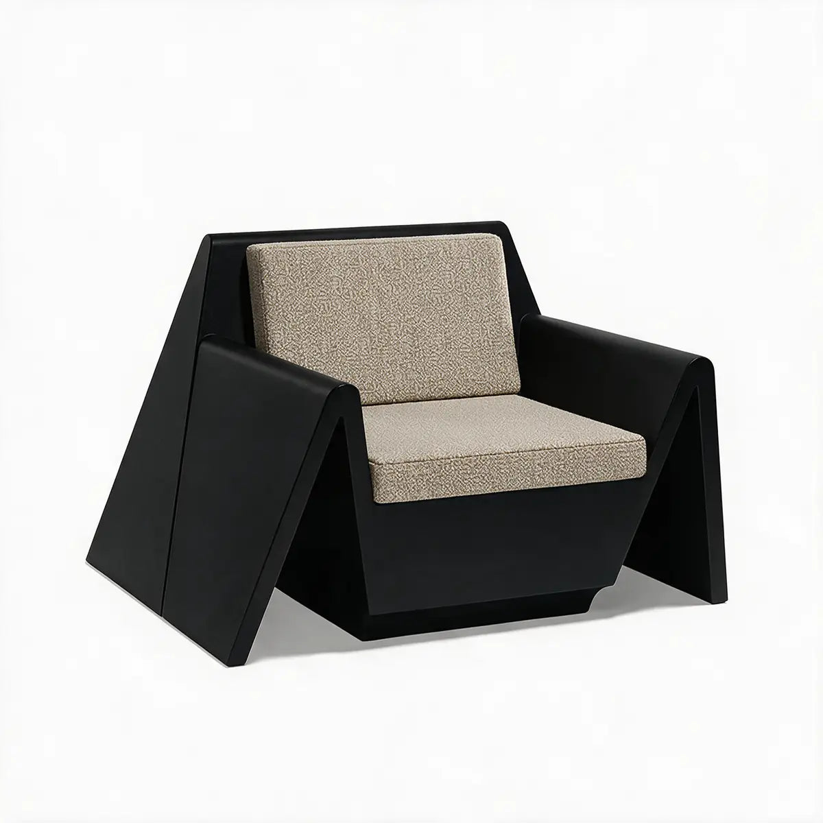Fauteuil Salon de Jardin Plastique Couleur structure Noir - Collection Rest Vondom