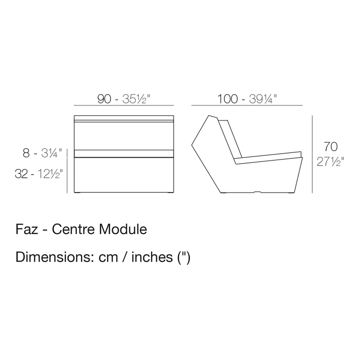 Dimension drawing Faz - Centre Module
