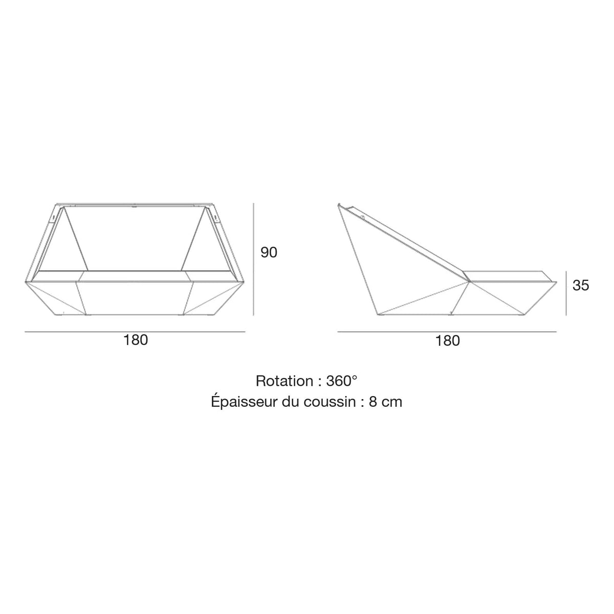 FAZ Daybed Vondom Finition structure Mate Collection Faz Cosy